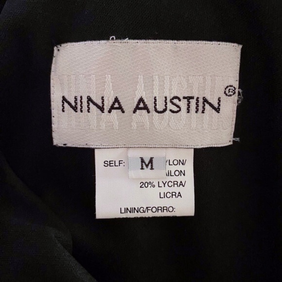 VTG Nina Austin Beaded Black Dress Medium - Picture 11 of 13